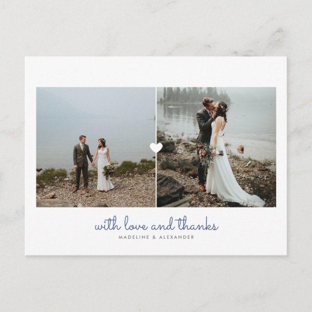 Newlyweds Diptych Vielen Dank Postcard Postkarte (Vorderseite)
