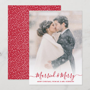 Newlyweds Foto Verheiratet und Frohe Weihnachten