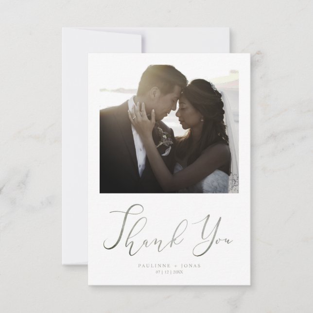 Newlyweds Thank You Guests Romantic Photo Wedding (Vorderseite)