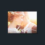 Newlyweds Wedding Custom Foto Liebe Skript Leinwanddruck<br><div class="desc">Feiern Sie die Liebe zwischen Ihnen und Ihrem Partner mit unseren Newlyweds Wedding Custom Foto Liebe Script Canvas Print. Diese wunderschöne Leinwand erlaubt es Ihnen, es mit Ihrem Lieblings-Hochzeitsfest-Foto, das die Essenz Ihres besonderen Tages zu gestalten. Die Leinwand verfügt über einen eleganten und trendigen Schriftart, der das Wort "Liebe" in...</div>