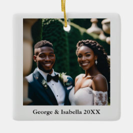 Newlywings First Christmas Personalisiert Name Fot Keramikornament