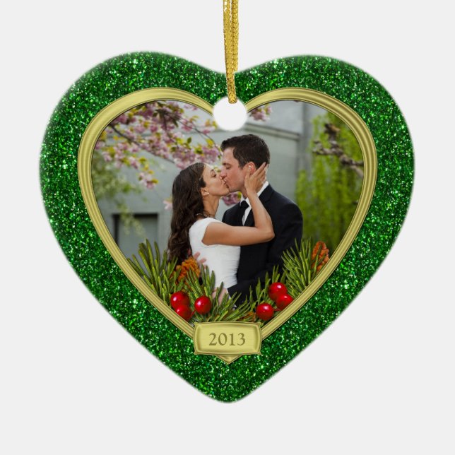 Newlywings First Christmas Together Foto Weihnacht Keramik Ornament (Vorne)