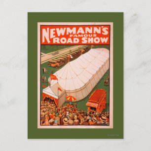 Newmanns berühmtes Magic Road Zelt Show Poster Postkarte