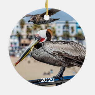 Newport Beach 2 côtés rond ornement en céramique
