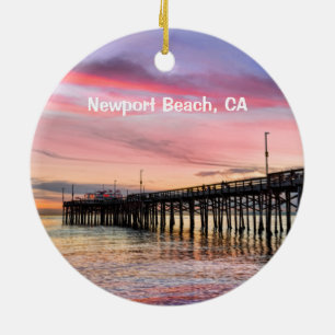 Newport Beach 2-seitig rund Keramik Ornament