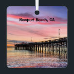 Newport Beach Balboa Pier 2 sided, Ornament Aus Metall<br><div class="desc">Beautiful Newport Beach in Southern California with the Balboa Pier at sunset.  This two sided ornament is vibrant with different views and makes a great vacation memento.</div>