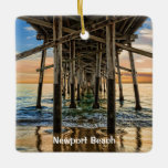 Newport Beach Balboa Pier Keramikornament<br><div class="desc">Beautiful Newport Beach in Southern California with the Balboa Pier.  This two sided ornament is vibrant with different views and makes a great vacation memento.</div>