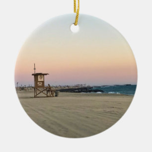 Newport Beach bei Sonnenuntergang, Kalifornien Keramik Ornament
