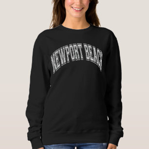 Newport Beach California Ca Varsity Style Pink W W Sweatshirt