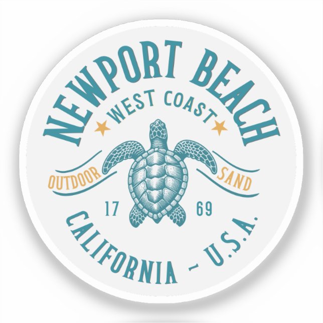 Newport Beach California Coastal Paradise Aufkleber (Vorderseite)