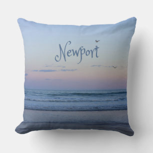 Newport Beach California Ocean Sunrise Blue Kissen
