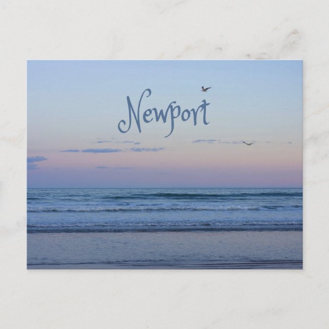 Newport Beach California Ocean Sunrise Blue Postkarte (Vorderseite)