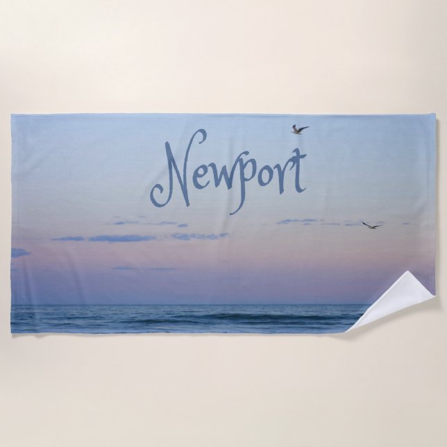 Newport Beach California Ocean Sunrise Blue Strandtuch (Vorderseite)