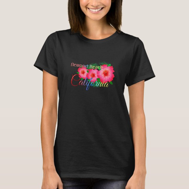 Newport Beach California Tropical Blume Family V T-Shirt (Vorderseite)