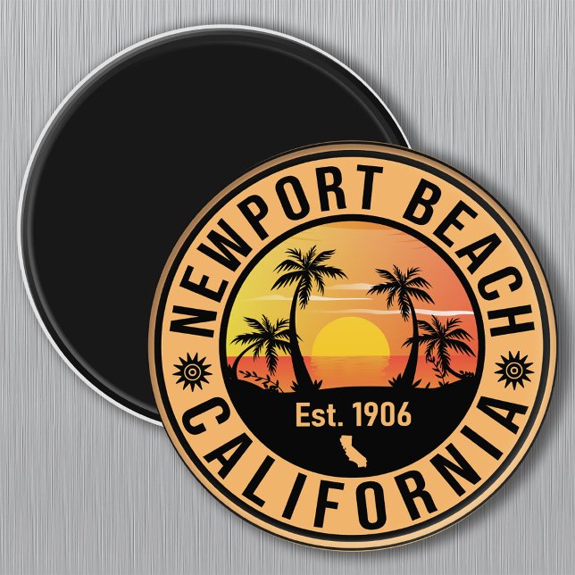 Newport Beach California Vintag Souvenirs Magnet (Von Creator hochgeladen)