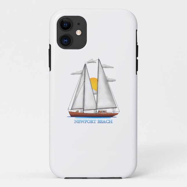 Newport Beach Coastal Nautical Sailing Case-Mate iPhone Hülle (Rückseite)