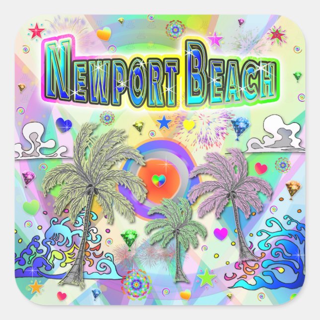 Newport Beach Deep Dream Sticker (Vorderseite)