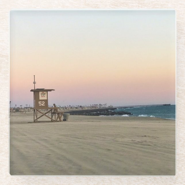 Newport Beach in Sunset, Kalifornien Glasuntersetzer (Vorderseite)