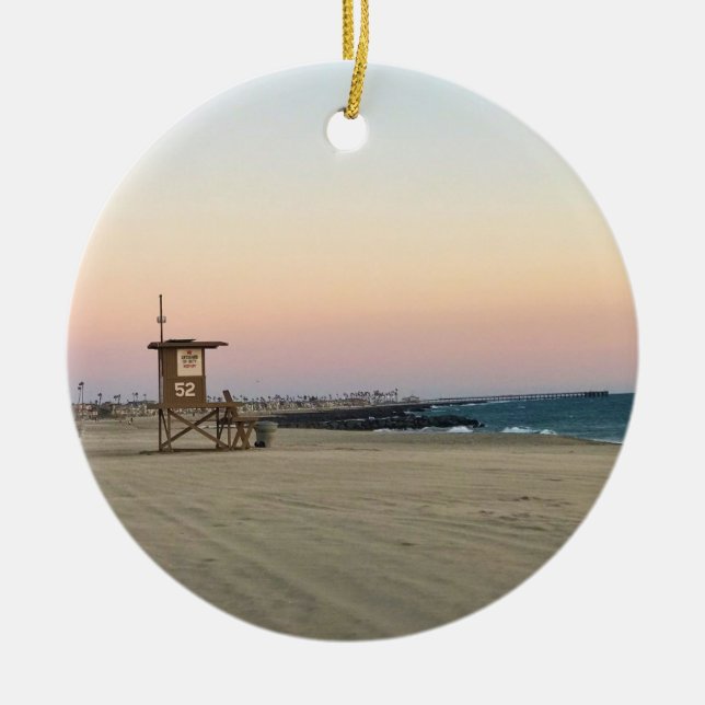 Newport Beach in Sunset, Kalifornien Keramik Ornament (Vorne)