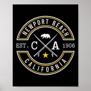 Newport Beach Kalifornien Ca Retro Surfer Strand Poster