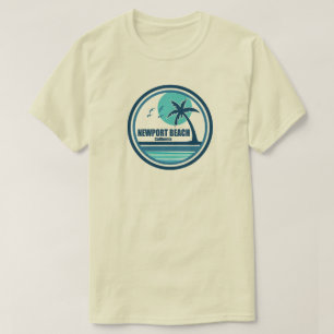 Newport Beach Kalifornien Palme Vögel T-Shirt