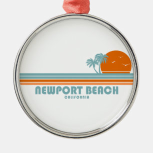 Newport Beach Kalifornien Sonne Palmen Ornament Aus Metall