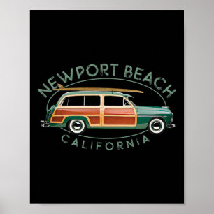 Newport Beach Kalifornien Vintage Surfen  Poster