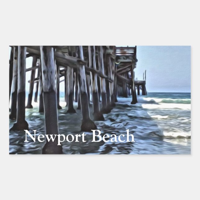 Newport Beach - Klebekleber, glänzend Rechteckiger Aufkleber (Vorderseite)