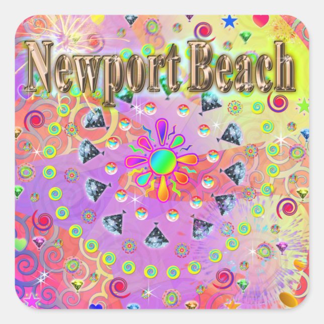 Newport Beach Lucky Golden Sticker (Vorderseite)