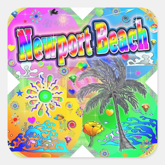 Newport Beach Quadro Seasons Sticker (Vorderseite)