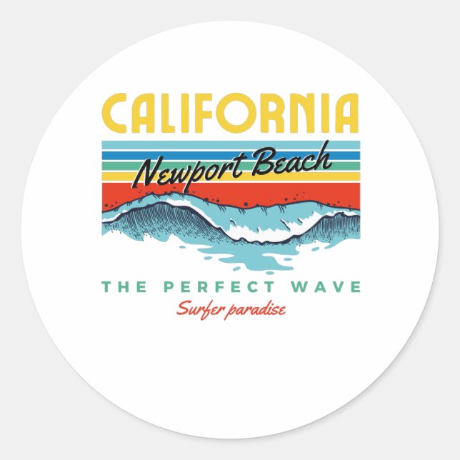 Newport Beach Runder Aufkleber (Vorderseite)