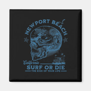 Newport Beach Surferin Pazifischer Ozean Surfbrett Magnet