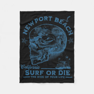 Newport Beach Surfmädchen Pazifischer Ozean Surfbr Fleecedecke