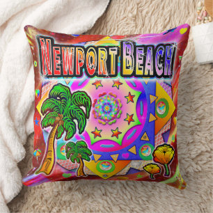 Newport Beach Tropical Friends Coussin