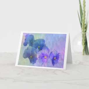 Newport Blue Pansies Card Karte