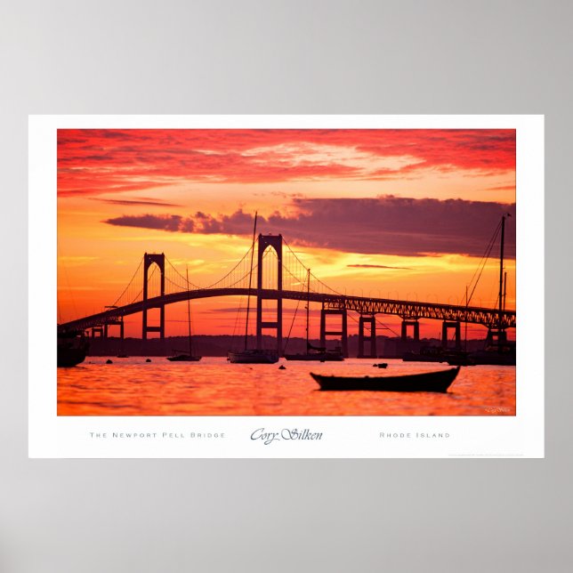 Newport Bridge bei Sunset Poster (Vorne)