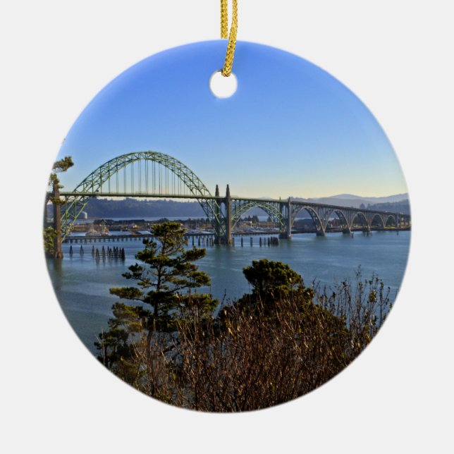 Newport-Brücke über Yaquina Bucht Keramikornament (Vorne)