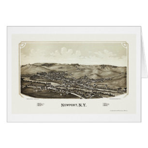 Newport, carte panoramique de NY - 1890
