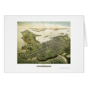 Newport, carte panoramique de RI - 1878