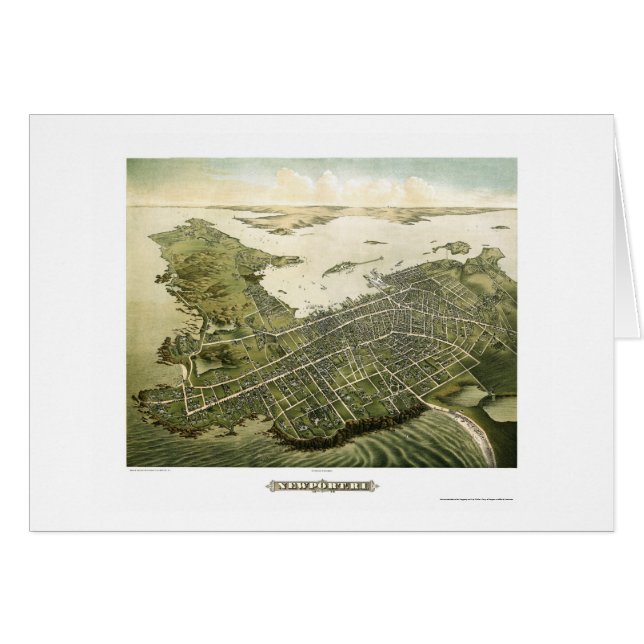 Newport, carte panoramique de RI - 1878 (Devant horizontal)