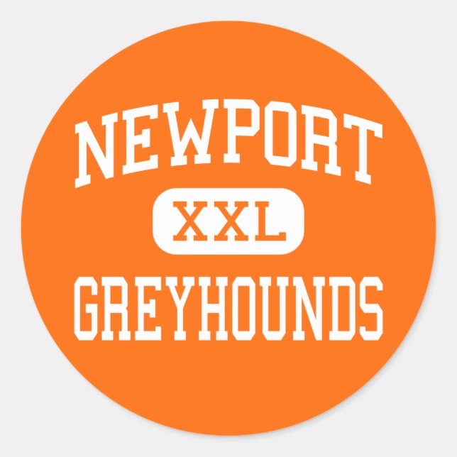 Newport - Greyhounds - Hoch - Newport Arkansas Runder Aufkleber (Vorderseite)