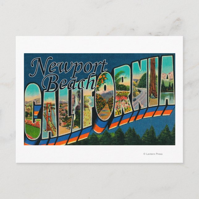 Newport, Kalifornien - Große Briefszenen Postkarte (Vorderseite)