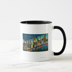 Newport, Kalifornien - große Buchstabe-Szenen Tasse