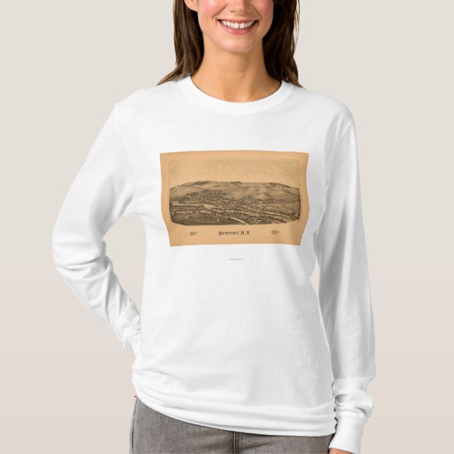 Newport, neues YorkPanoramic MapNewport, NY T-Shirt (Vorderseite)