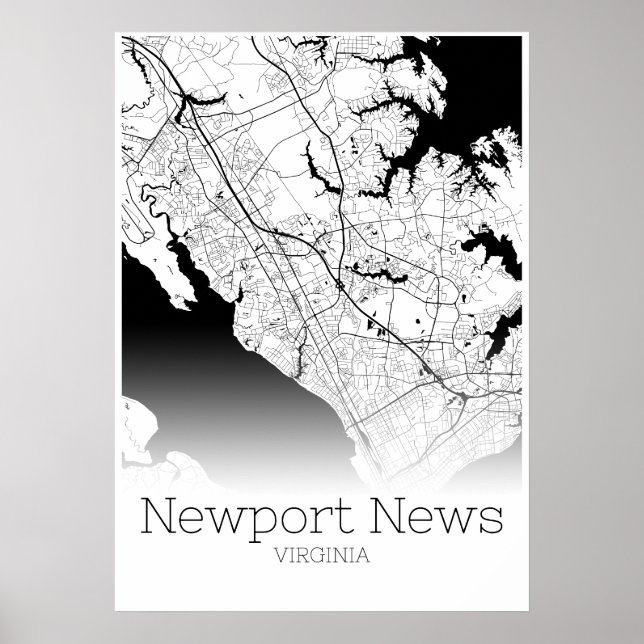Newport News Map - Virginia - City Map Poster (Vorne)