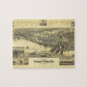 Newport News Virginia Warwick Landkreis Karte 1891