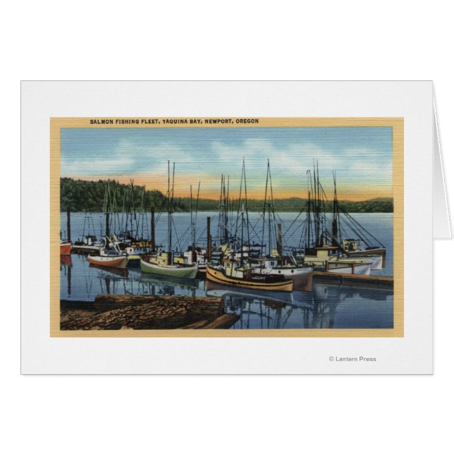 Newport, Oregon - Flotte de pêche Saumon à Yaquin (Devant horizontal)