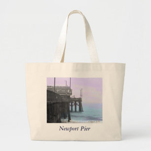 Newport Pier - Tinte Foto Bag Jumbo Stoffbeutel