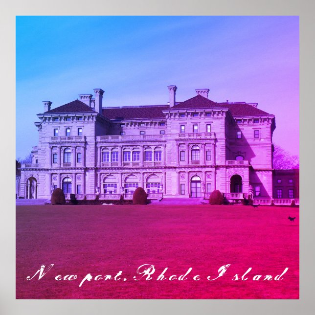 Newport, Rhode Island Cliff Walk Beach Mansion Poster (Vorne)