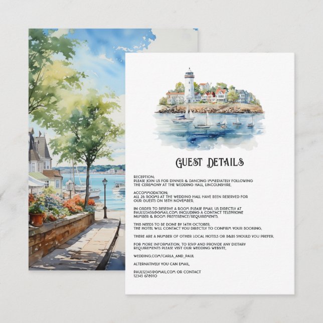 Newport, Rhode Island - Gästedaten Begleitkarte (Vorne/Hinten)